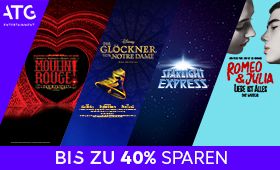 ATG Entertainment Musicals und Shows bis zu 40% Rabatt