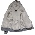 Kinder Sweatjacke Gefüttert Gr. 120 Grau Teddyfell flach gemessen (Gebraucht - vor Tragen waschen)