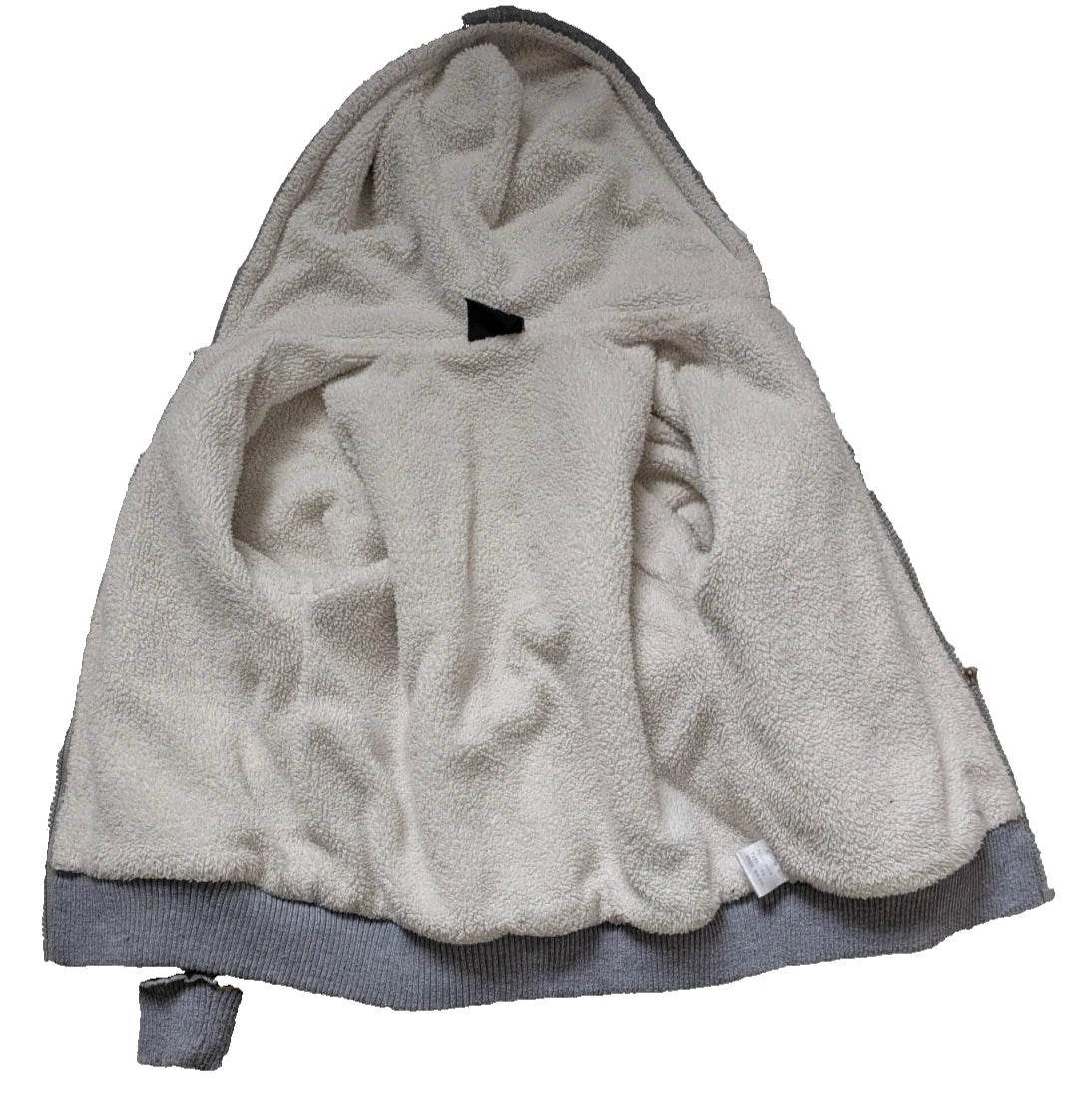 Kinder Sweatjacke Gefüttert Gr. 120 Grau Teddyfell flach gemessen (Gebraucht - vor Tragen waschen)