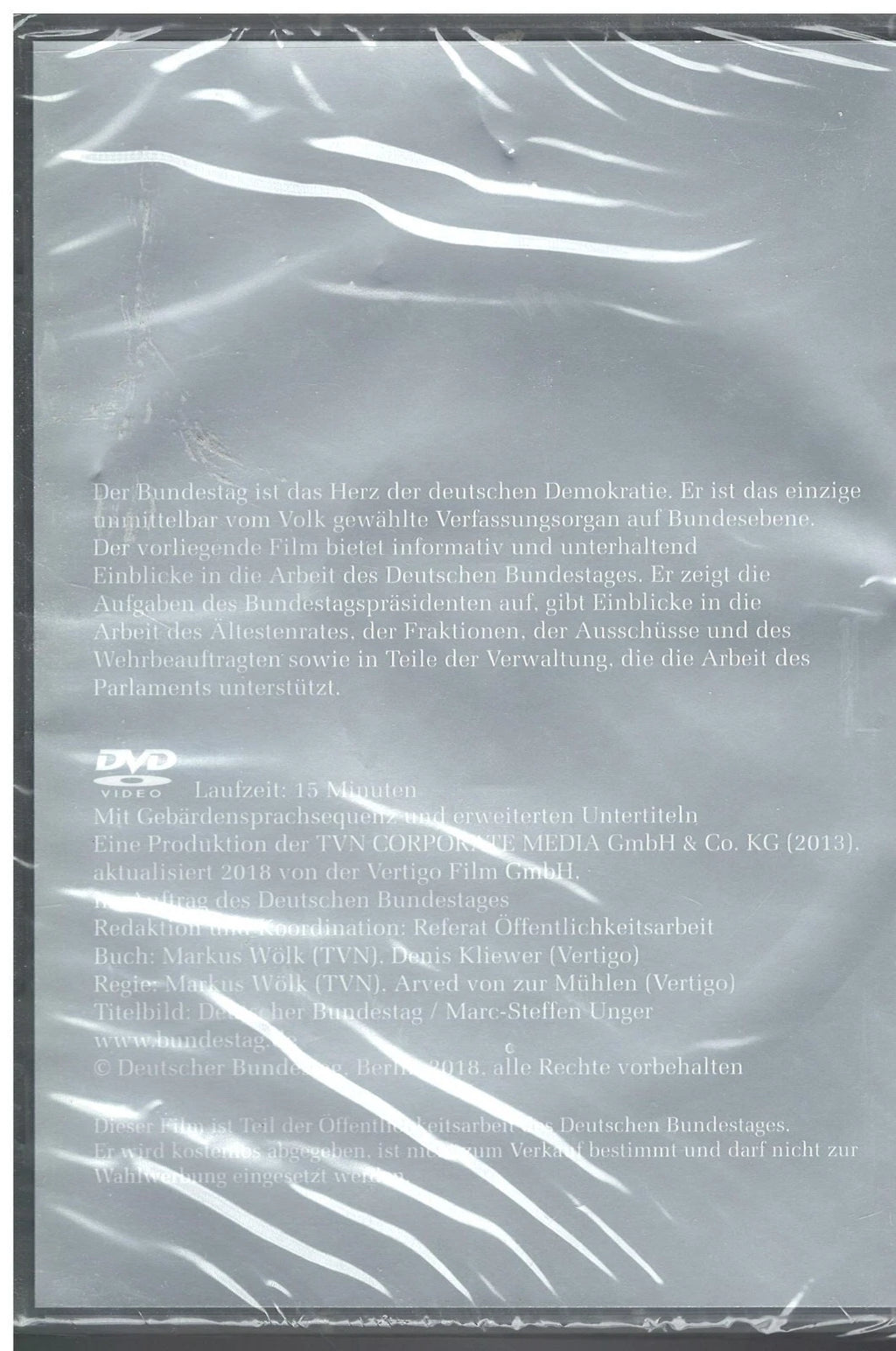 Das Herz der Demokratie – Deutscher Bundestag Dokumentation DVD 19x13,5cm OVP NEU