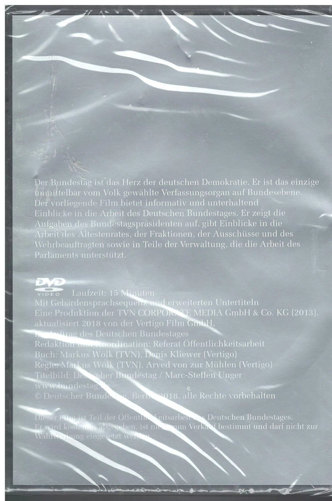 Das Herz der Demokratie – Deutscher Bundestag Dokumentation DVD 19x13,5cm OVP NEU