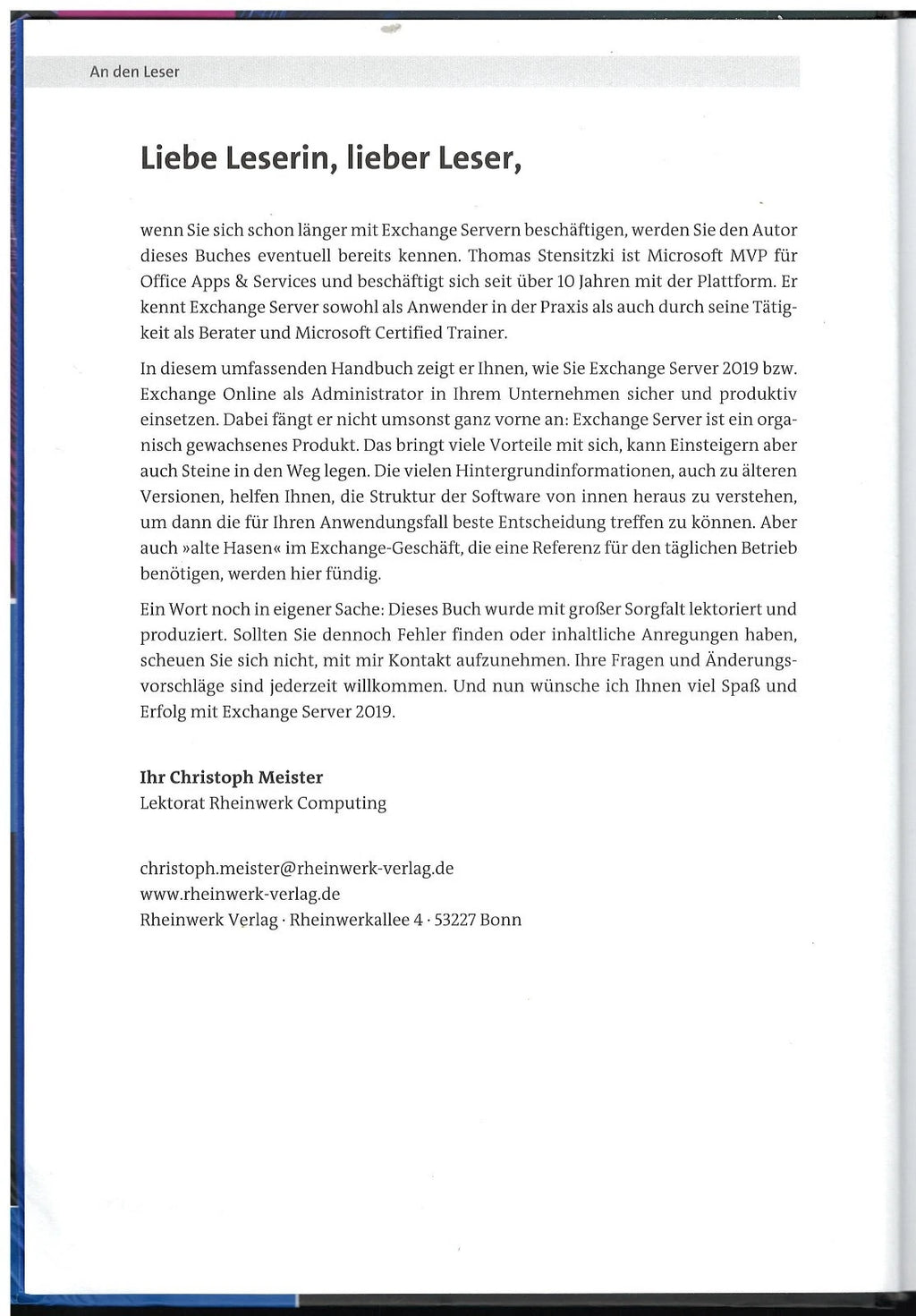 Microsoft Exchange Server 2019 Handbuch für Administratoren 24,5x17,5cm Hardcover (Wie neu)