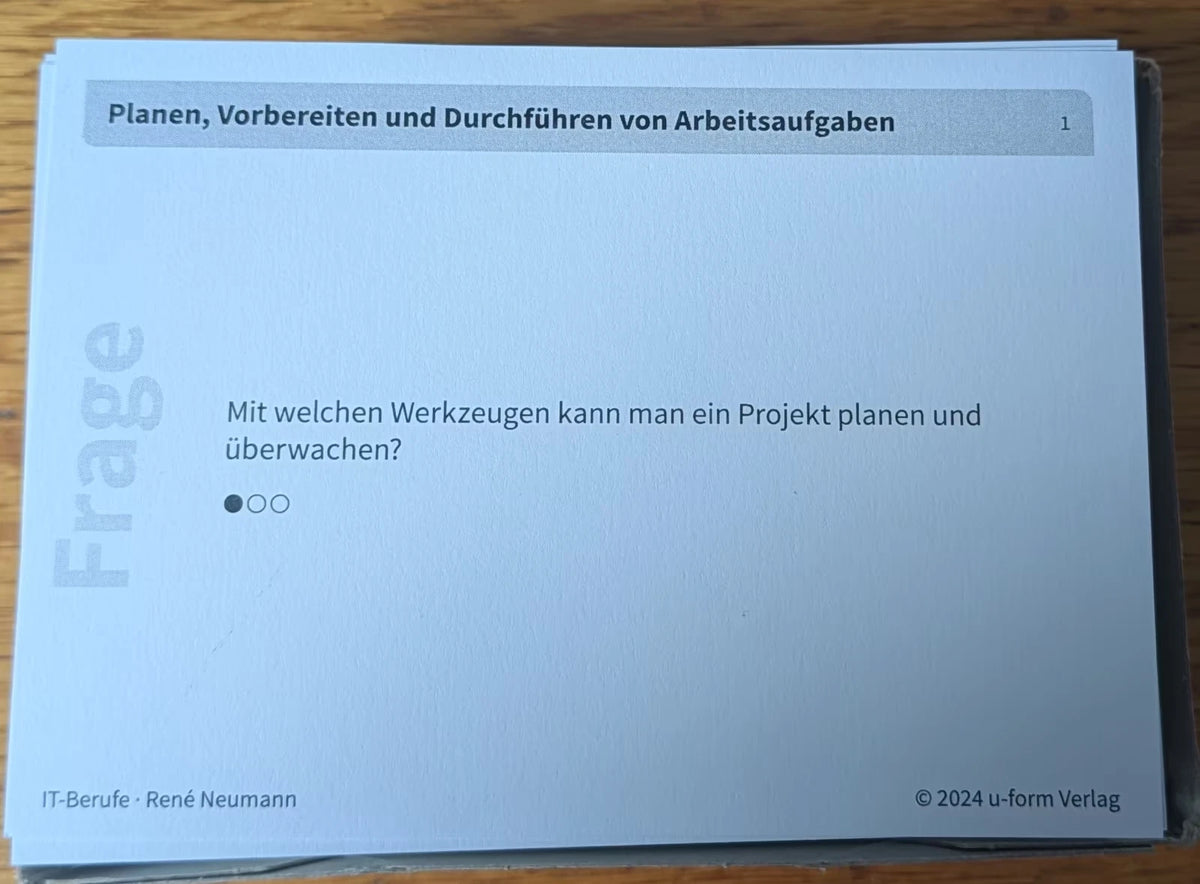 u-form Lernkarten IT-Berufe Abschlussprüfung Teil 1 – René Neumann 4. Auflage 2024 (Gebraucht)