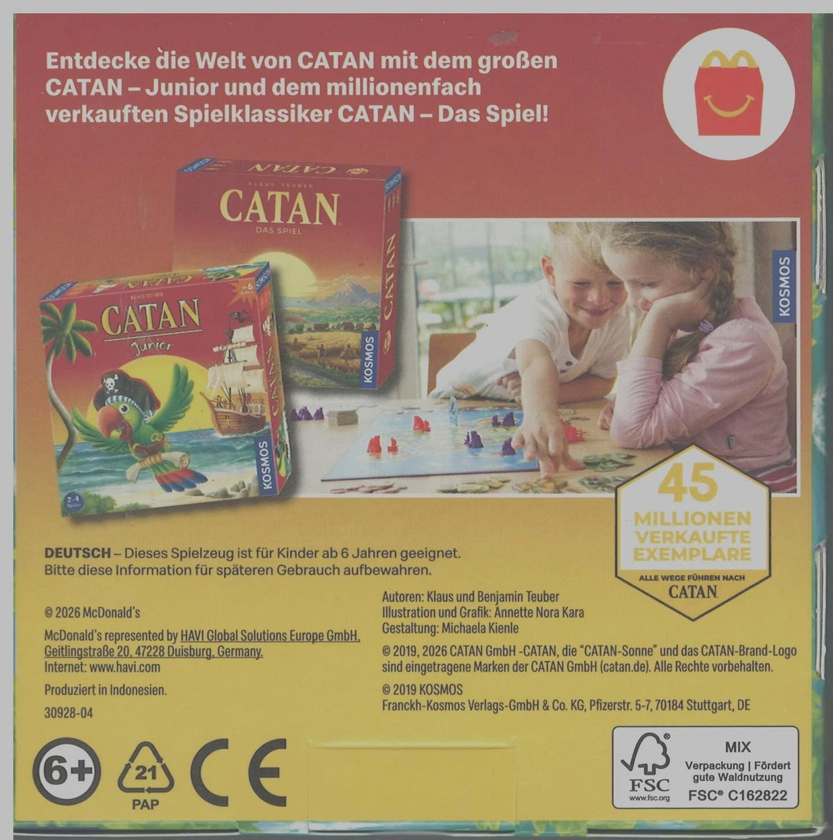 KOSMOS CATAN Junior Reisespiel / Kompaktversion – McDonald’s Edition ab 6 Jahren (Neu)