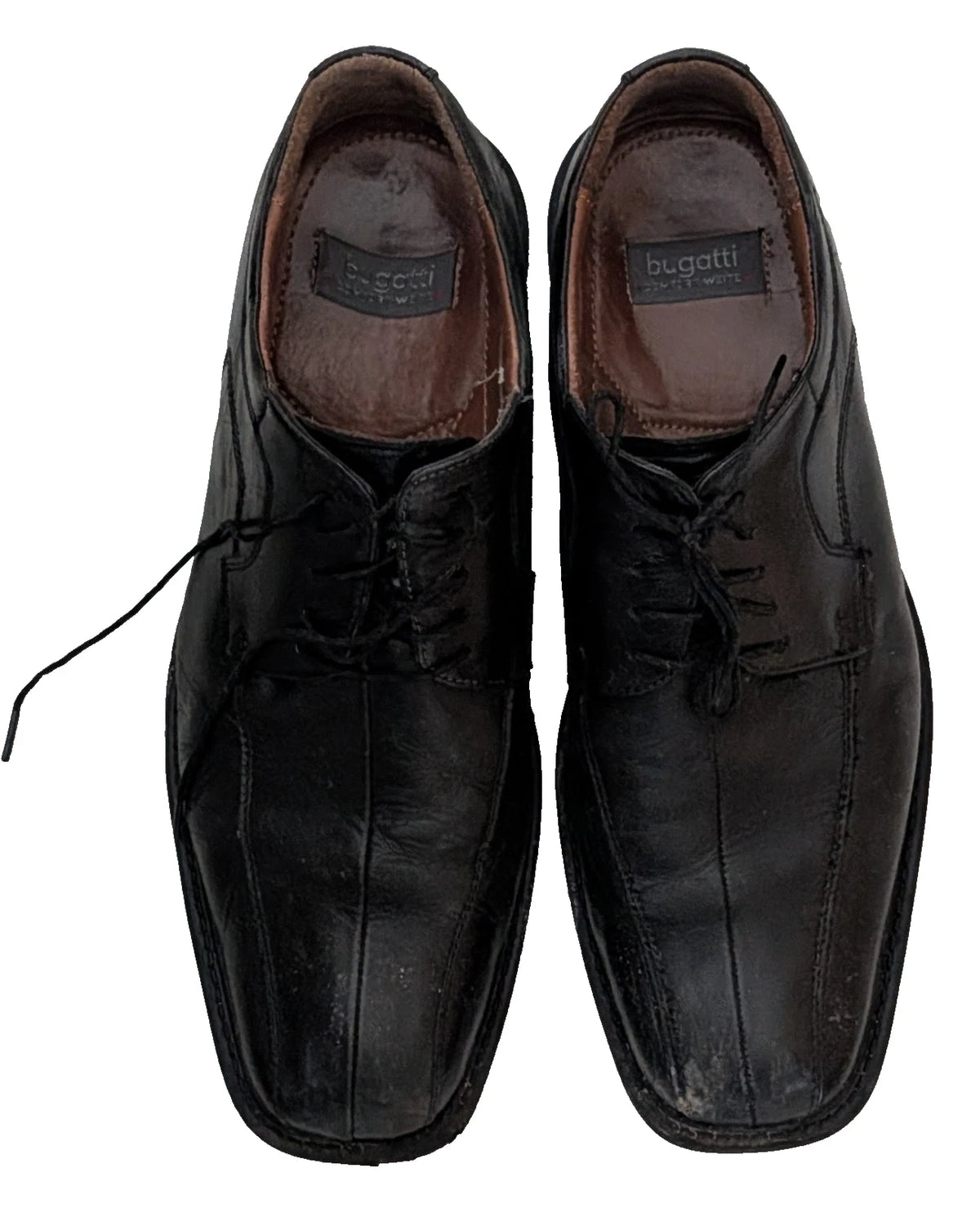 Bugatti Herren Leder Business-Schuhe Gr. 42 – Schnürschuhe Schwarz Comfort Weite / Softline (Gebraucht)