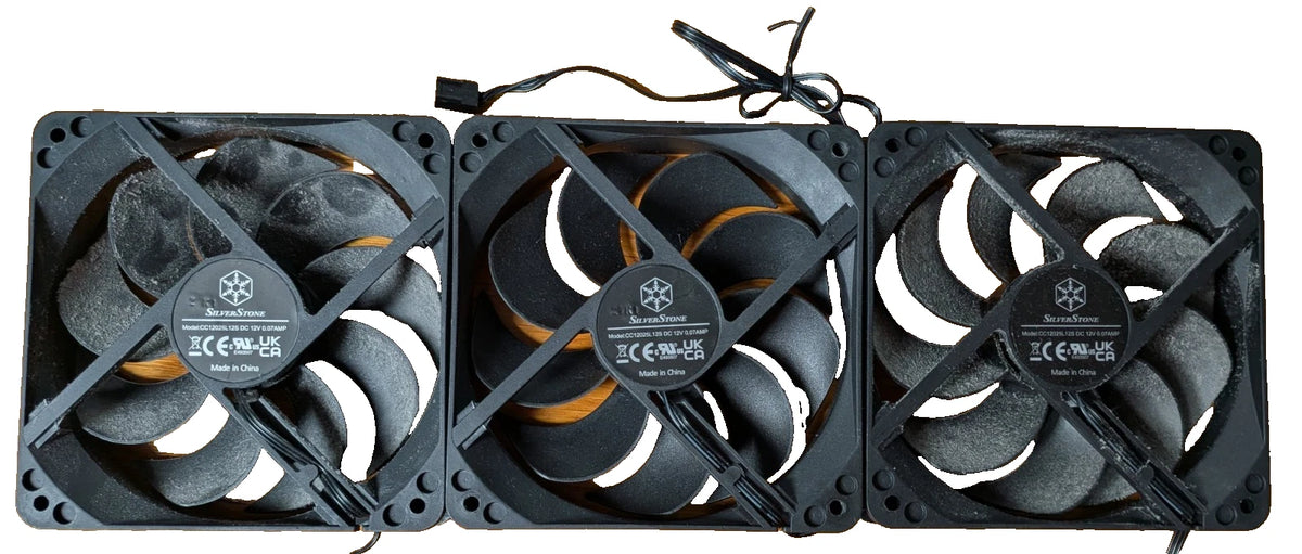 SilverStone CC12025L12S 120mm Gehäuselüfter (DC 12V 0.07A, 3-Pin) – 3er-Set Gebraucht