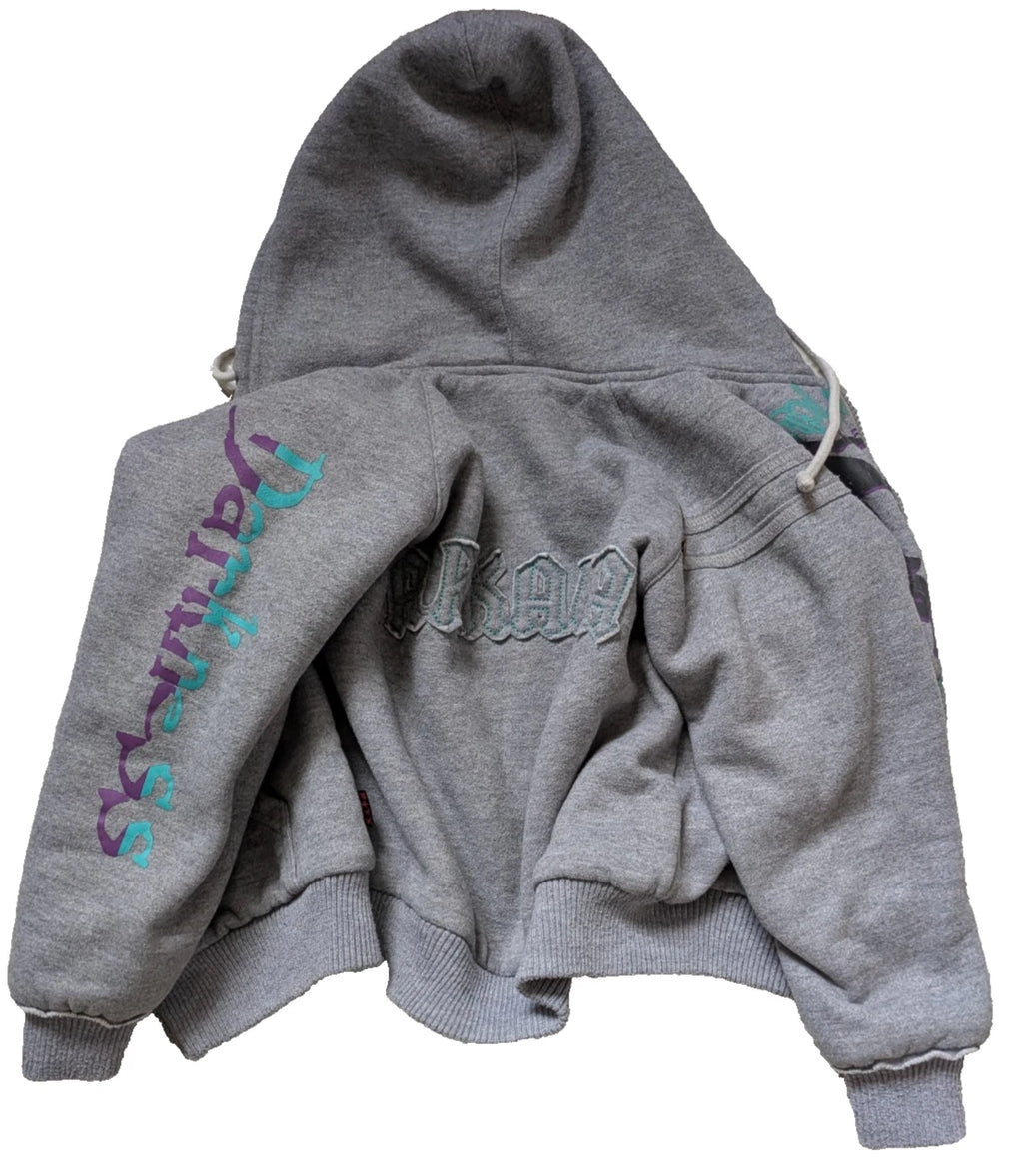 Kinder Sweatjacke Gefüttert Gr. 120 Grau Teddyfell flach gemessen (Gebraucht - vor Tragen waschen)