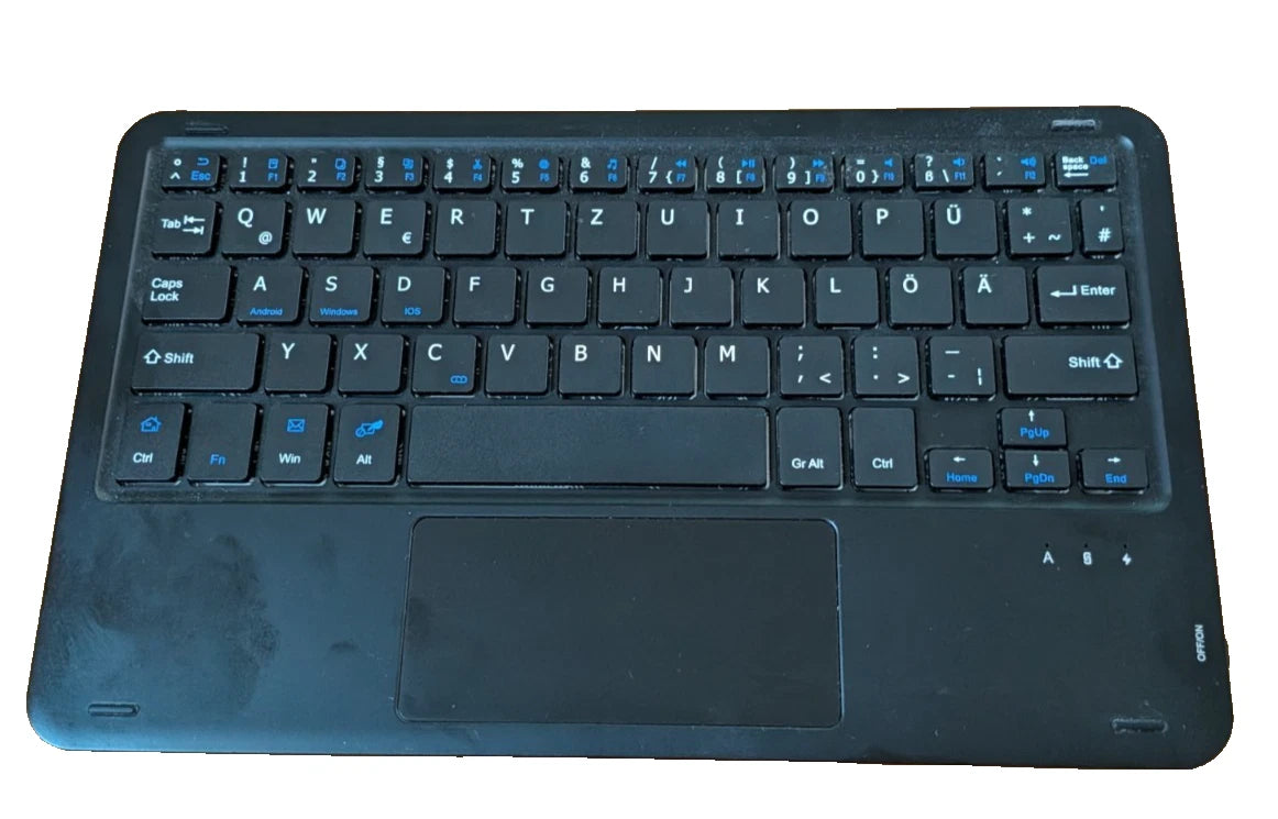 Bluetooth Tastatur mit Touchpad – Deutsches QWERTZ Layout für Tablet, iPad & PC (Gebraucht)